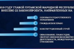 Глава ЛНР в 2019-м внес на рассмотрение в Народный Совет 22 законопроекта