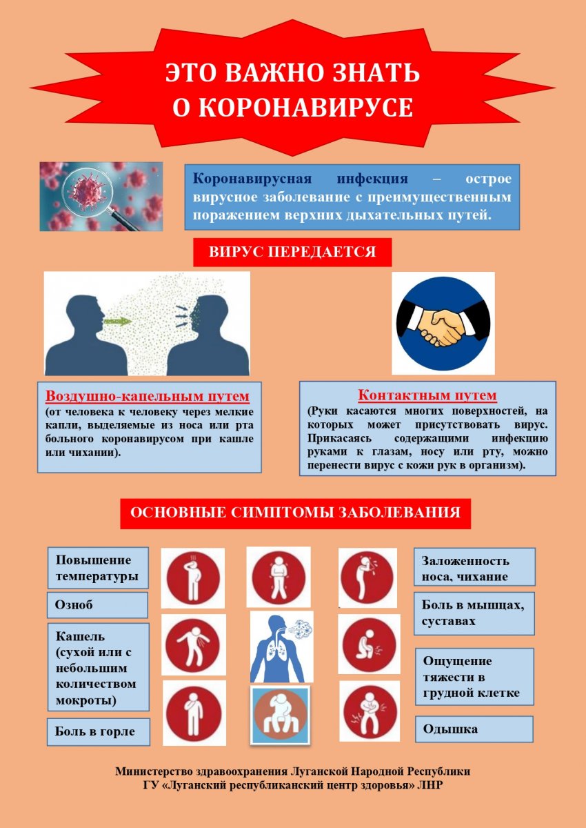 Минздрав ЛНР разработал памятки о профилактике коронавируса