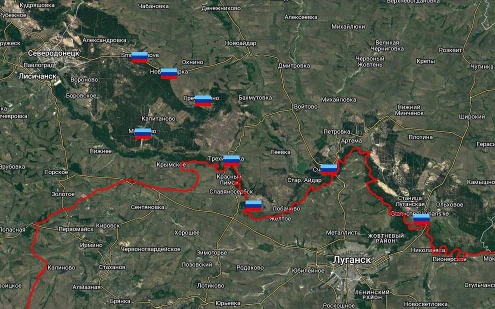 Подробная карта луганской народной республики