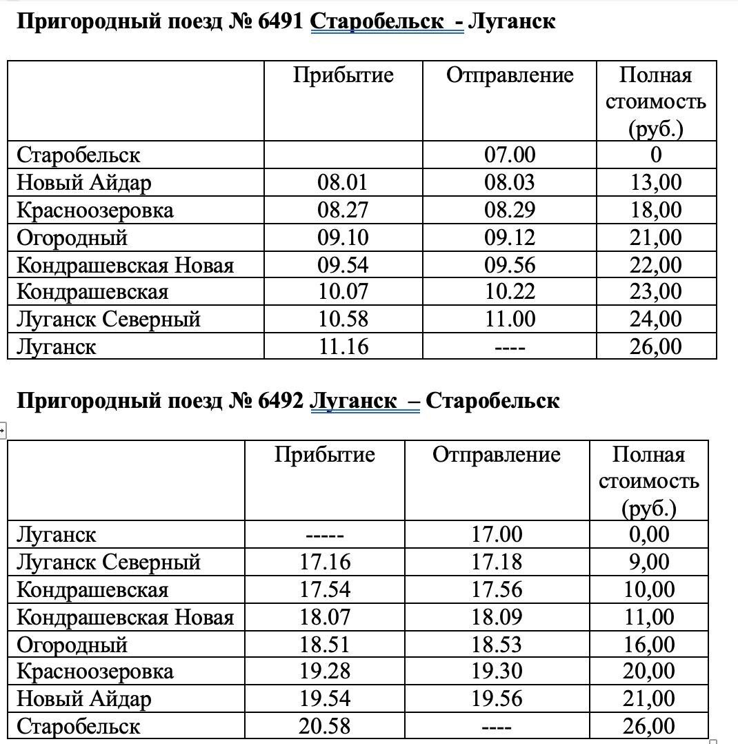 19 и 20 марта в тестовом режиме будут пущены поезда Старобельск – Луганск – Старобельск