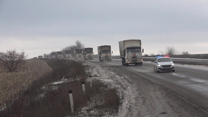 В ЛНР прибыли автомобили очередного гуманитарного конвоя МЧС Российской Федерации