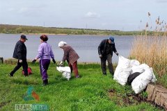 В городе Алмазная прошел субботник на «Ломоватском» водохранилище