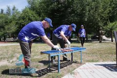 В Северодонецке в одном из скверов города состоялась первая акция «Спортивное единство с Россией»